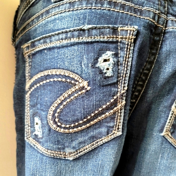 Silver Jeans Suki Mid Straight Distressed Denim Size 30 - Picture 6 of 11